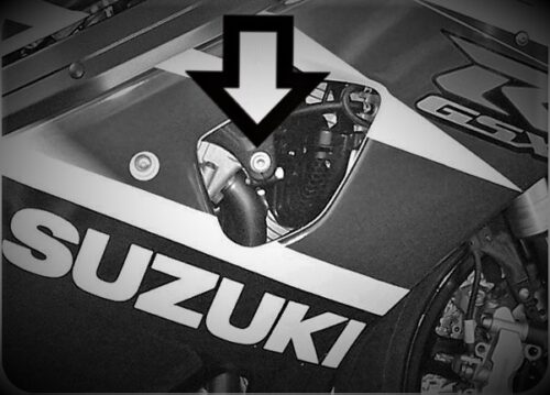punkt montażowy Suzuki GSXR 1000 k3 k4 2003 2004 crash pady Azarel PRO